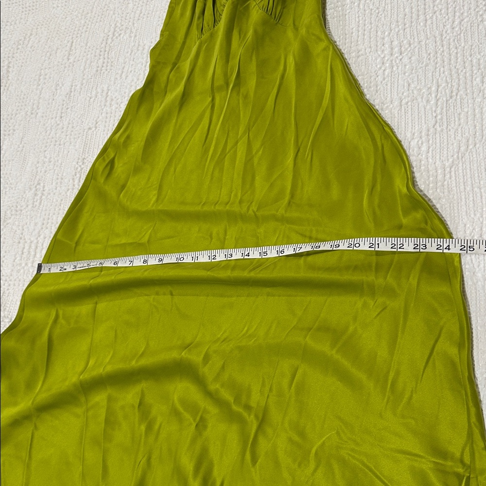 DOEN Claire Dress Silk Chartreuse Green Midi Maxi Slipdress XS Babydoll Retro - Picture 12 of 15